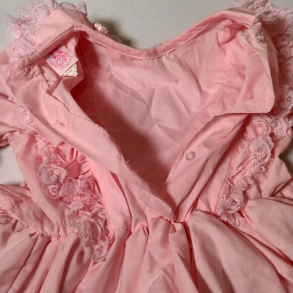 Vintage Miss Quality Pageant Dress 6X Pink Lace Ruffled Frilly Coquette Babydoll - Picture 12 of 16